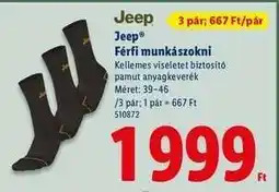 Lidl Jeep Férfi munkazokni ajánlat