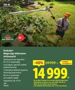 Lidl PARKSIDE Magassági elektromos sövénynyíró ajánlat