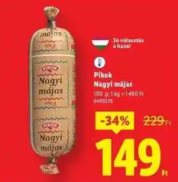 Lidl PIKOK Nagyi májas ajánlat
