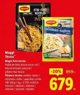 Lidl MAGGI TÉSZTA ajánlat