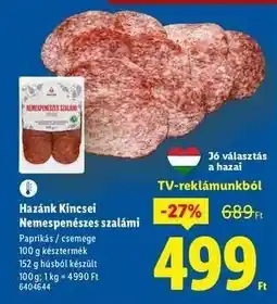 Lidl HAZÁNK KINCSEI Nemespenészes szalámi ajánlat