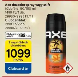 Tesco Axe dezodorspray vagy stift ajánlat