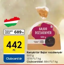 Tesco Kenyértár Bajor Rozskenyér ajánlat