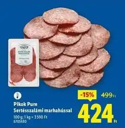 Lidl Pikok Pure Sertésszalámi marhahússal ajánlat