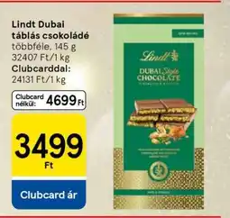 Tesco LINDT DUBAI TÁBLÁS CSOKOLÁDÉ ajánlat