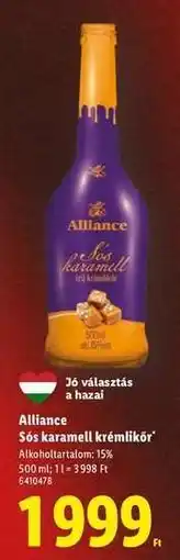 Lidl ALLIANCE Sós karamell krémlikőr ajánlat