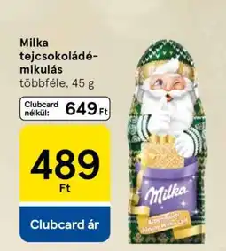 Tesco MILKA TEJCSOKOLÁDÉ MIKULÁS ajánlat