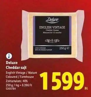 Lidl DELUXE Cheddar sajt ajánlat