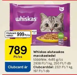 Tesco Whiskas alutasakos macskaeledel ajánlat
