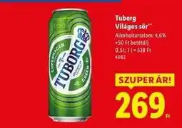 Lidl TUBORG Világos sör ajánlat