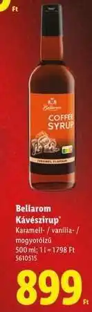 Lidl Bellarom Kávészirup ajánlat