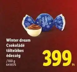 Lidl Winter dream Csokoládé töltelékes édesség ajánlat