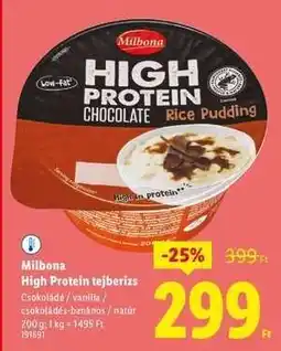 Lidl MILBONA High Protein tejberizs ajánlat