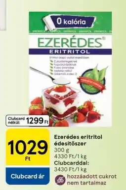 Tesco Ezerédes eritritol édesítőszer ajánlat