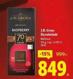 Lidl J.D. GROSS Étcsokoládé ajánlat
