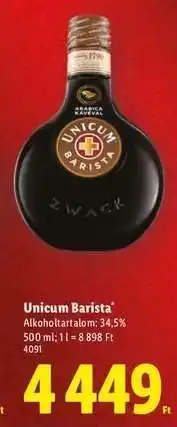 Lidl Unicum Barista ajánlat