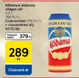Tesco Kőbányai dobozos világos sör ajánlat