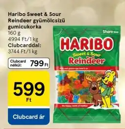 Tesco Haribo Sweet & Sour Reindeer gyümölcsízű gumicukorka ajánlat