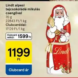 Tesco Lindt alpesí tejcsokoládé mikulás-csengővel ajánlat