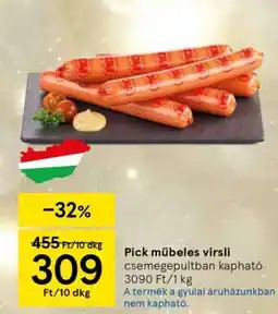 Tesco Pick műbeles virsli ajánlat