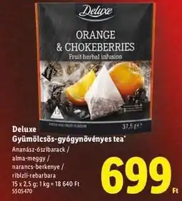 Lidl Deluxe Gyümölcsös-gyógynövényes tea ajánlat
