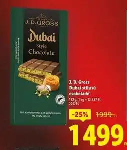 Lidl J. D. GROSS Dubai stílusú csokoládé ajánlat