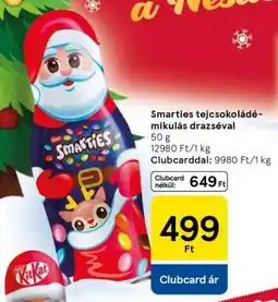 Tesco Smarties tejcsokoládé mikulás drazséval ajánlat