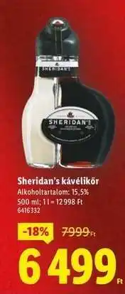 Lidl Sheridan’s kávélikőr ajánlat