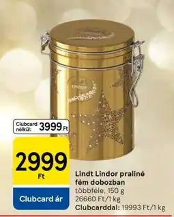 Tesco Lindt Lindor praliné fém dobozban ajánlat