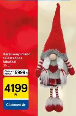 Tesco Karácsonyi manó teleszkópos lábakkal ajánlat