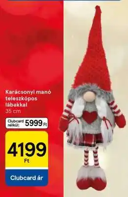Tesco Karácsonyi manó teleszkópos lábakkal ajánlat