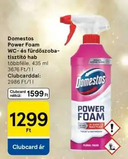Tesco Domestos Power Foam WC és fürdőszoba tisztító hab ajánlat