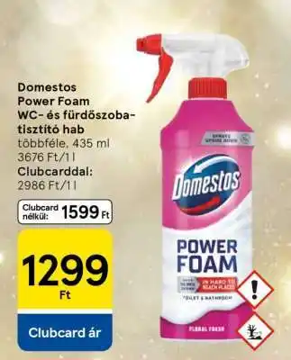 Tesco Domestos Power Foam WC és fürdőszoba tisztító hab ajánlat