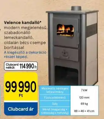 Tesco Velence kandalló ajánlat