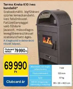 Tesco Termo Kreka K10 íves kandalló ajánlat