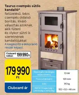 Tesco Taurus csempés sütős kandalló ajánlat