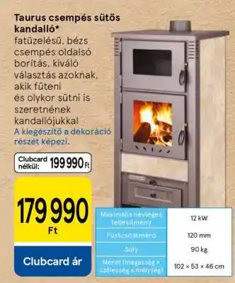 Tesco Taurus csempés sütős kandalló ajánlat