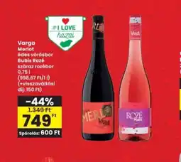 Interspar Varga Merlot és Bubis Rozé ajánlat