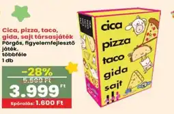 Interspar Cica, pizza, taco, gida, sajt társasjáték ajánlat