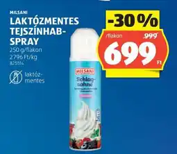 ALDI MILSANI LAKTÓZMENTES TEJSZÍNHAB-SPRAY ajánlat