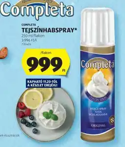 ALDI Completa tejszínhabspray ajánlat