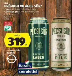 ALDI Pécsi Prémium Világos Sör ajánlat