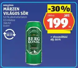 ALDI Bergkönig Märzen Világos Sör ajánlat