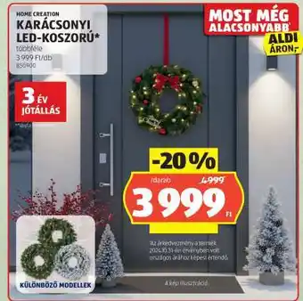ALDI HOME CREATION KARÁCSONYI LED-KOSZORÚ ajánlat
