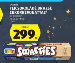 ALDI SMARTIES TEJCSOKOLÁDÉ DRAZSÉ CUKORBEVONATTAL ajánlat