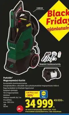 Lidl PARKSIDE Magasnyomású tisztító ajánlat