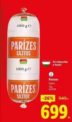 Lidl Parízes Sajtos ajánlat