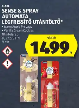 ALDI Glade sense & spray automata légfrissítő utántöltő ajánlat