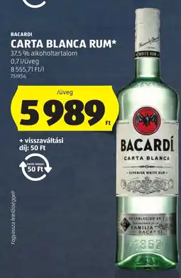 ALDI Bacardi carta blanca rum ajánlat