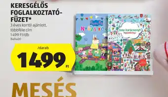 ALDI KERESGÉLŐS FOGLALKOZTAT-FÜZET ajánlat